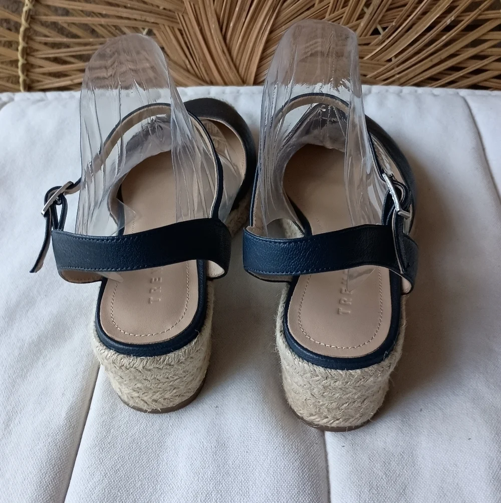 Trenery Black Espadrille Wedge Sandals_